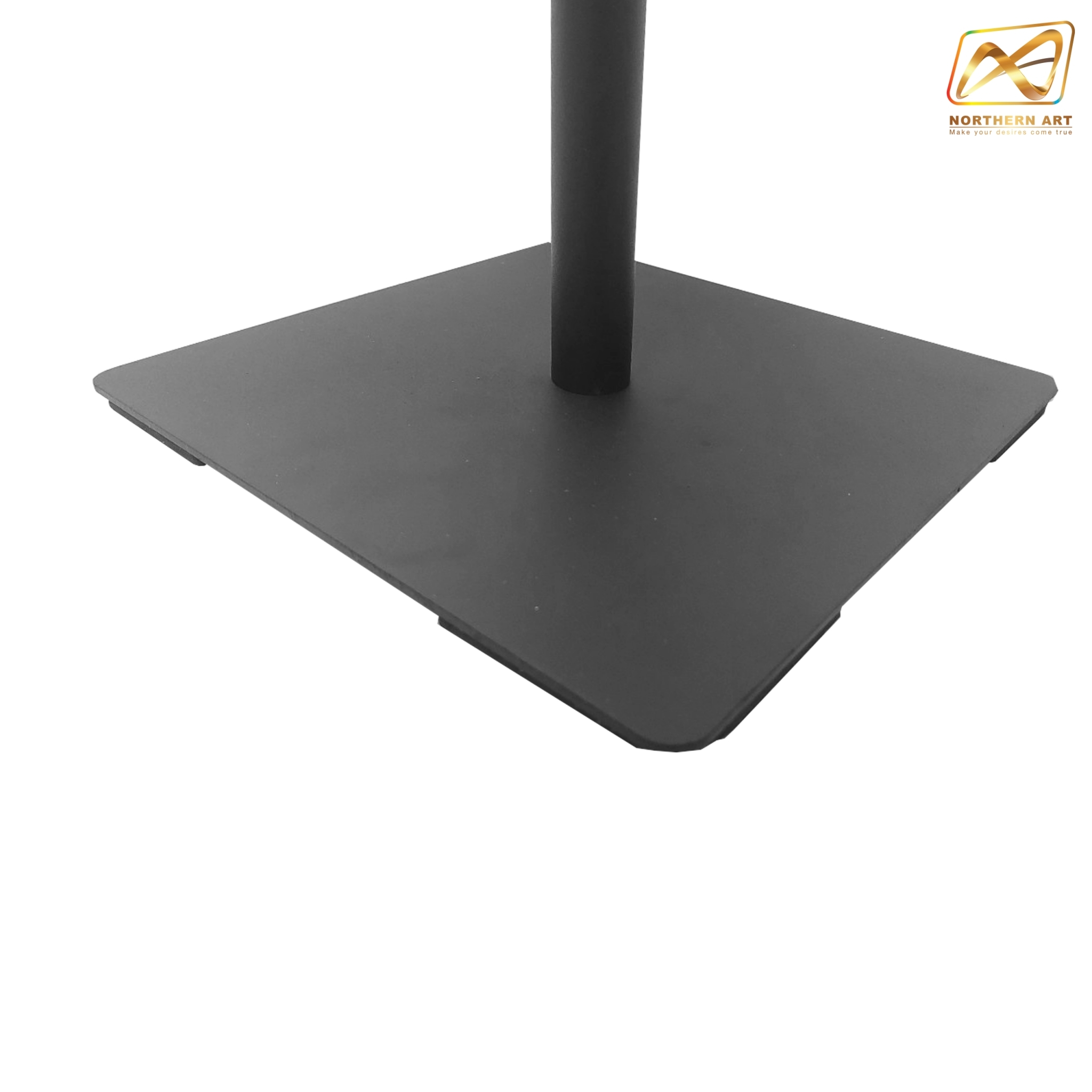 เช่าโปสเตอร์สแตนด์เหล็ก A4 สีดำ เสาเดี่ยว ปรับสูง-ต่ำได้ ฐานสี่เหลี่ยม โชว์งานพิมพ์ 2 ด้าน ถอดประกอบได้ เคลื่อนย้ายสะดวก