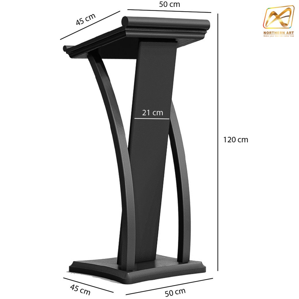 โพเดียมไม้ ขนาดTOP (W) 45 x (L) 50 cm.สูง 120 ซม.ตกแต่งไม้โค้งด้านข้าง สวยคลาสสิค พร้อมจัดส่งทั่วไทย