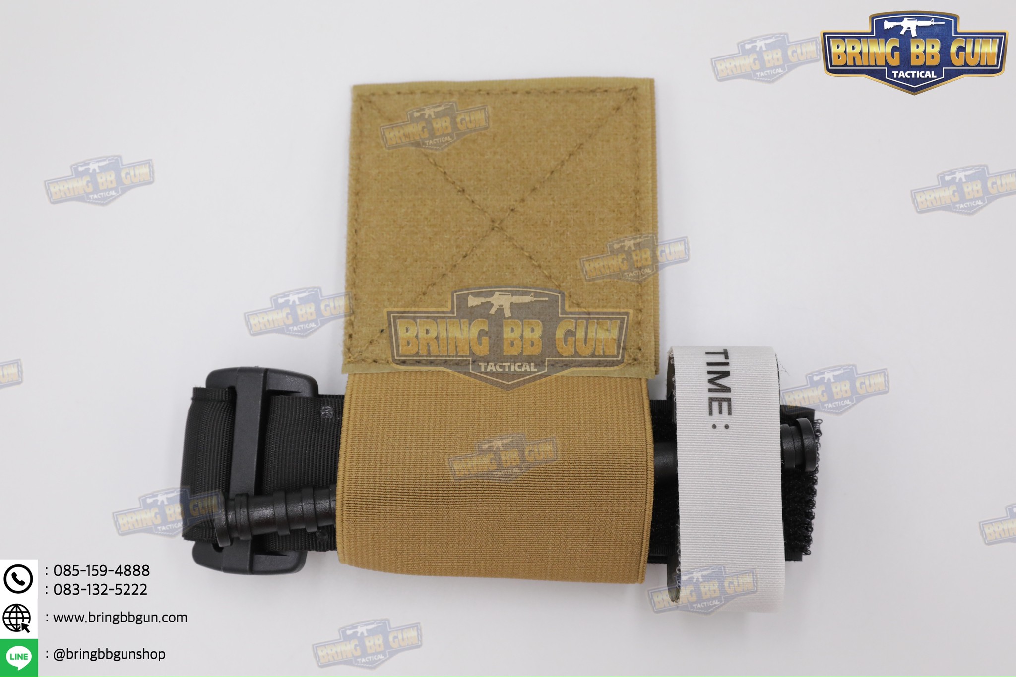 สายรัดเก็บทูนิเก้ แบบติดเข็มขัดยุทธวิธี/เสื้อเวส ยางยืด(สำหรับเก็บทูนิเก้) แบบติดเข็มขัดยุทธวิธี/เสื้อเวส สายรัดจัดเก็บอุปกรณ์ทูนิเก้ แบบตีนตุ๊กแก (Belt Mounted Elastic Tourniquet) (Elastic TQ Holder) (Tourniquet Holder)