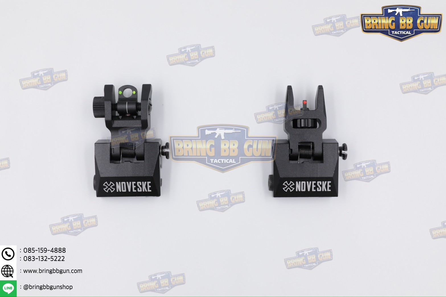 ศูนย์หน้า-หลังพับได้แบบโลหะ รุ่น ศูนย์เล็งเรืองแสง ทรง Noveske