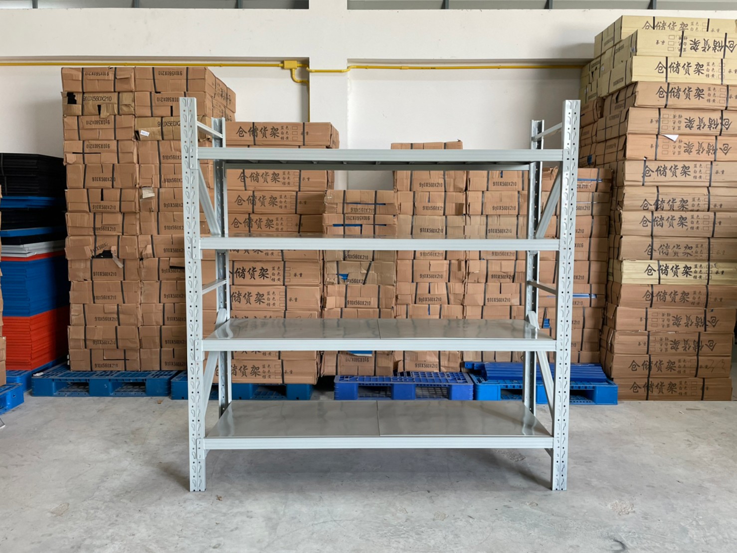 ชั้นเหล็กวางสินค้า Micro Rack 200x200x60cm. สีขาว(อมเทา)