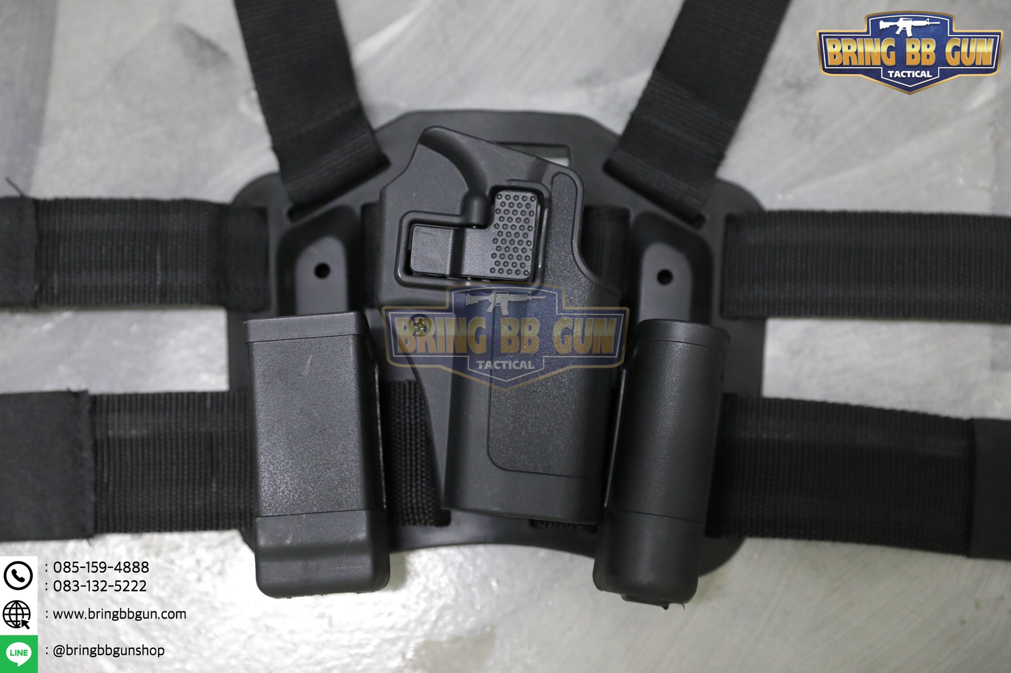 ชุดซองปืนพกนอกรัดต้นขา ทรง Black Hwak มี7รุ่นให้เลือก #รุ่น Glock 17 #รุ่น Glock 19 #รุ่น M1911 #รุ่น Beretta #รุ่น HK USP #รุ่น Sig Sauer P226 #รุ่น Sig Pro (Sig P320)