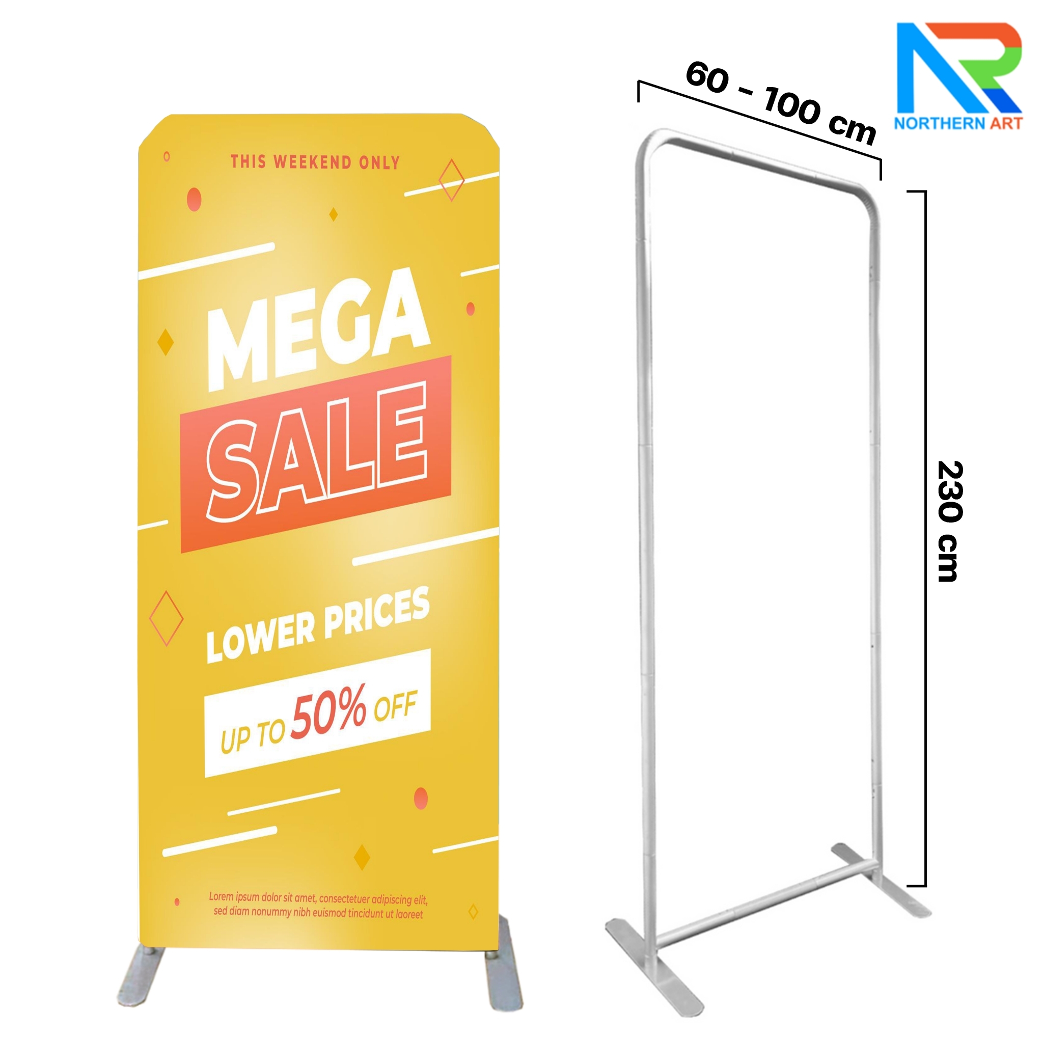 แบคดรอปผ้า Fabric Backdrop รุ่นตรง ขนาด (H)230 x (W)60-100 cm. โครงอะลูมิเนียม ถอดประกอบได้ แถมฟรี! กระเป๋าใส่อุปกรณ์ 1 ใบ