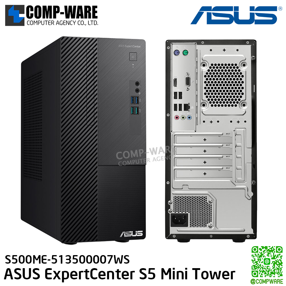 ASUS ExpertCenter S5 Mini Tower / Intel Core™ i5-13500 Processor 2.5GHz (24M Cache, up to 4.8GHz, 14 cores), Intel® B760 Chipset / 8GB DDR4 U-DIMM / 512GB M.2 2280 NVMe™ PCIe® 4.0 SSD / Windows 11 Home / A1-S500ME-513500007WS