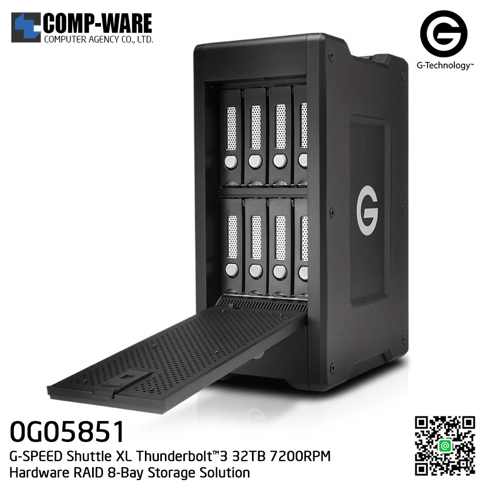G-Technology G-SPEED Shuttle XL Thunderbolt™3 32TB 7200RPM Hardware RAID 8-Bay Storage Solution - 0G05851