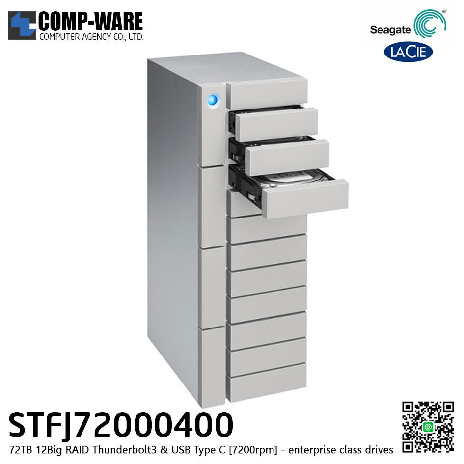 Seagate LaCie 12big 72TB 12-Bay Thunderbolt 3 RAID Array (12 x 6TB) STFJ72000400