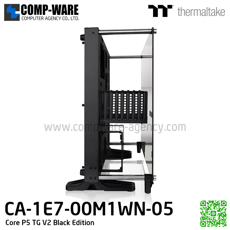 Thermaltake Core P5 TG V2 Black Edition ATX Open Frame panoramic viewing gaming computer case with Tt LCS Certified CA-1E7-00M1WN-05