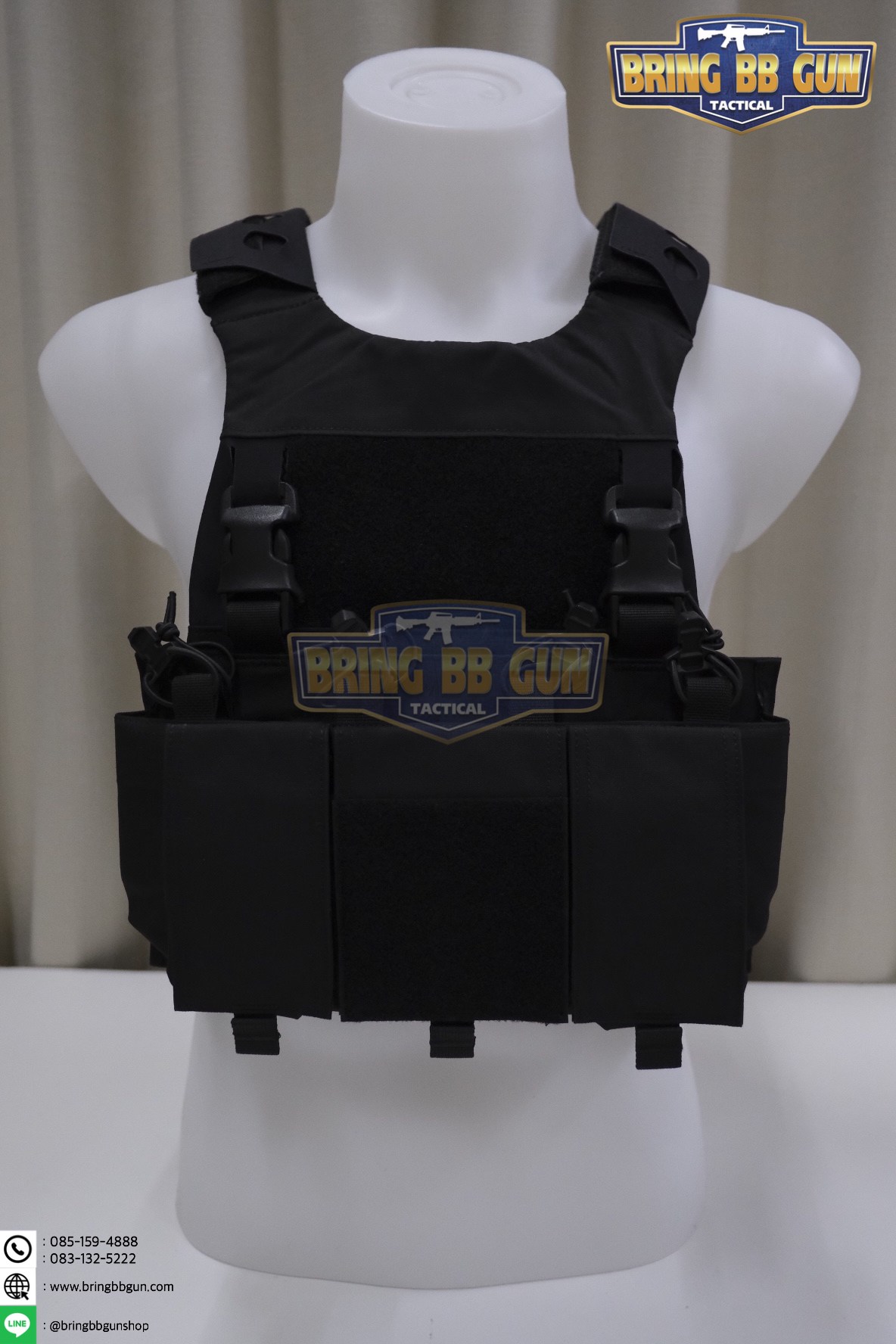 เพ้าแม็กกาซีน 5.56 แบบ4ช่อง ติดเสื้อเกราะ/เสื้อเวส (5.56 Quadruple mag plate) (Velcro Front Panel)