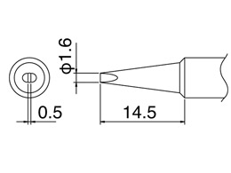 ปลายหัวแร้ง HAKKO รุ่น T18-D16 Shape-1.6Dใช้กับ HAKKO FX-600