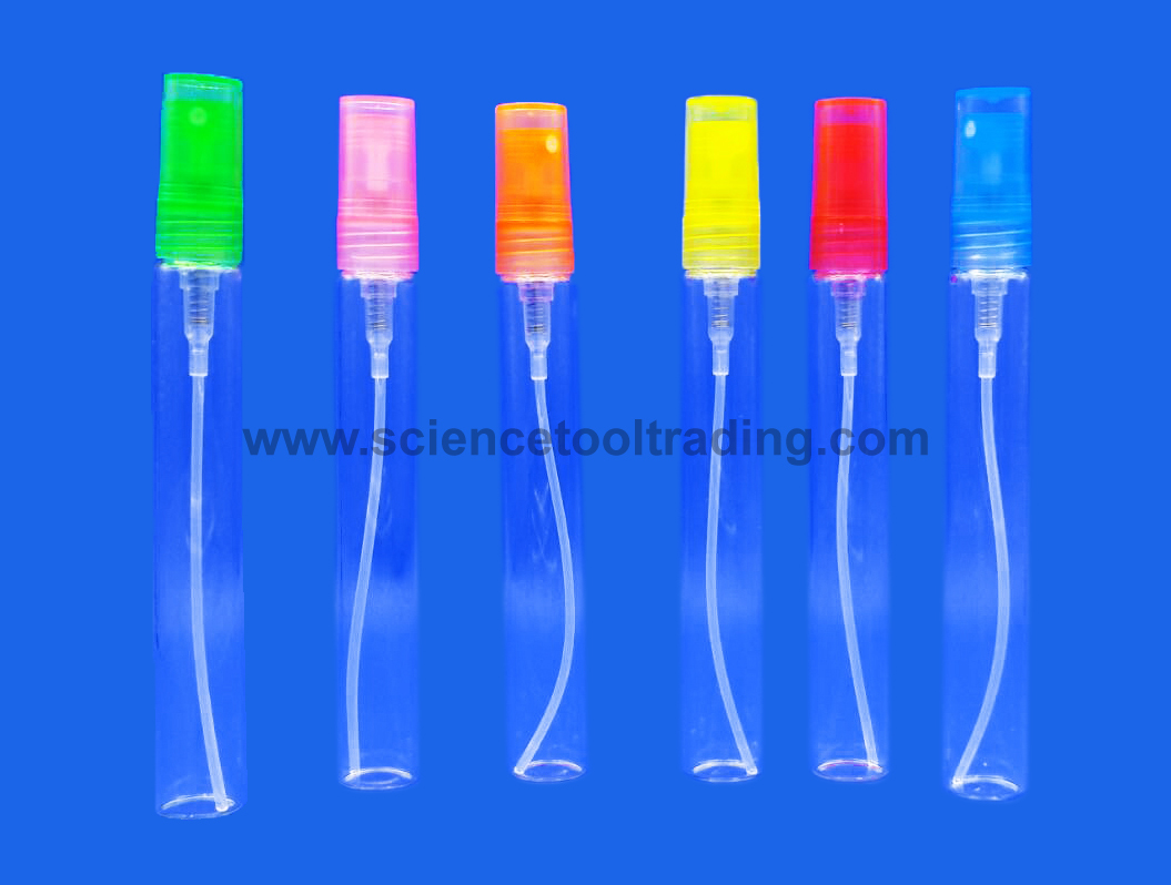 ขวดสเปรย์แก้ว 10 มล. ฝาคละสี (6ชิ้น)