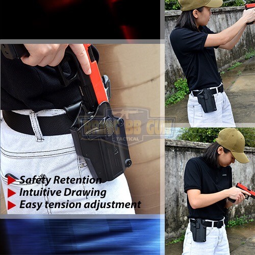 ซองปืนพกนอกปลดนิ้วชี้ Universal ยี่ห้อ Amomax รุ่น Per-Fit (ซองปืนพกนอกใส่ปืนได้หลายรุ่น)