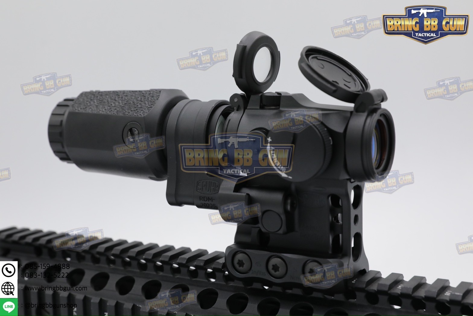 ขาจับดอท+ขาจับซูมหลังดอท SPUHR (สำหรับดอท Aimpoint Micro T1/T2 และ ซูมหลังดอท Aimpoint) (Aimpoint T-2 Magnifier Mount) (Red Dot Flip Mount) (RDF) (Micro Footprint) (Optic Mount)