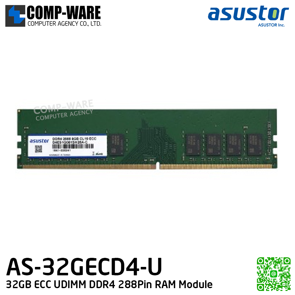 Asustor AS-32GECD4-U 32GB ECC UDIMM DDR4 288Pin RAM Module (5Y Warranty)