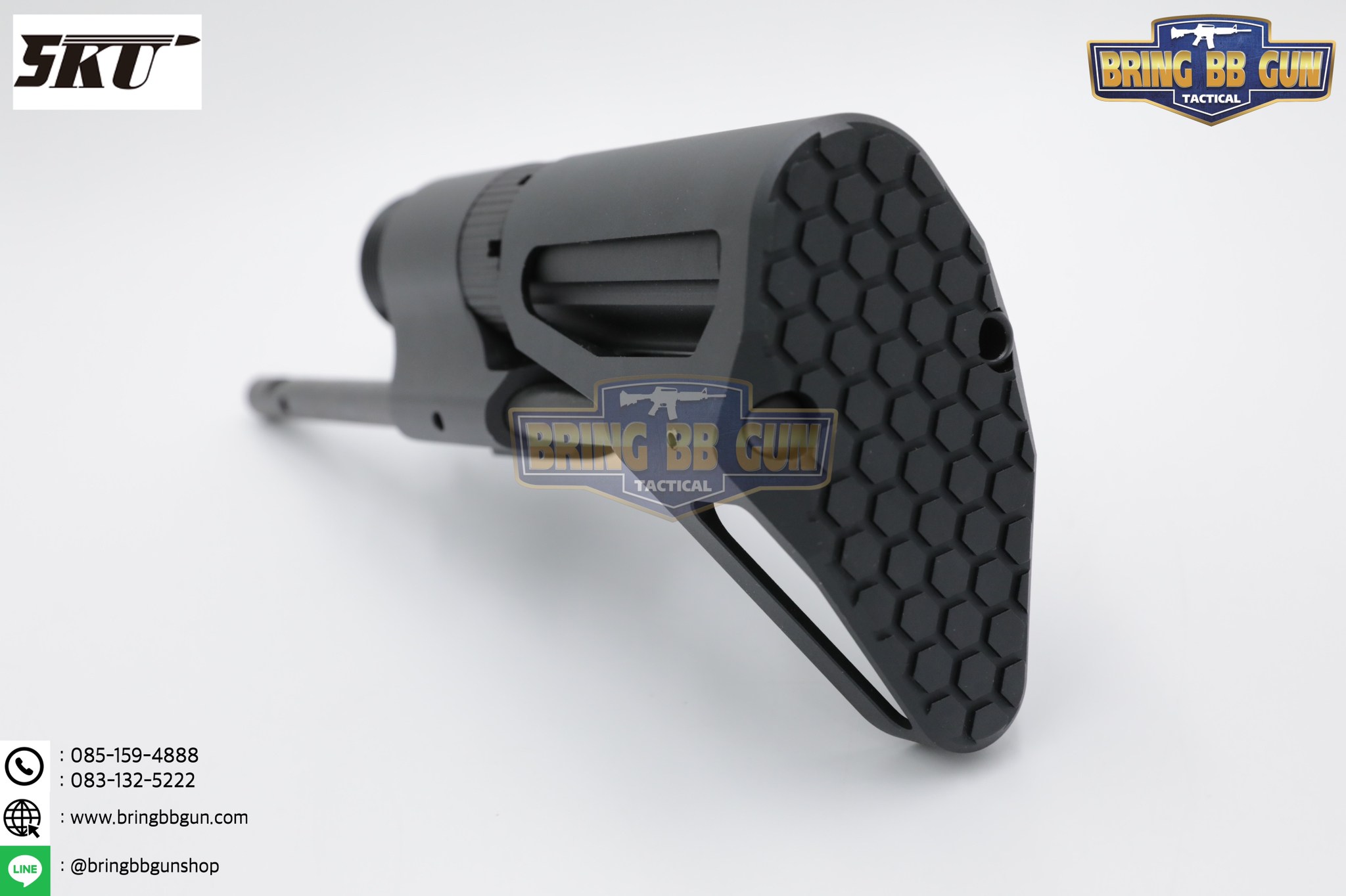 พานท้าย PDW RETRACTABLE ยี่ห้อ 5KU (พานท้าย PDW สำหรับปืนระบบแก็สที่มีลุกบัฟเฟอร์-สปริงบัฟเฟอร์)