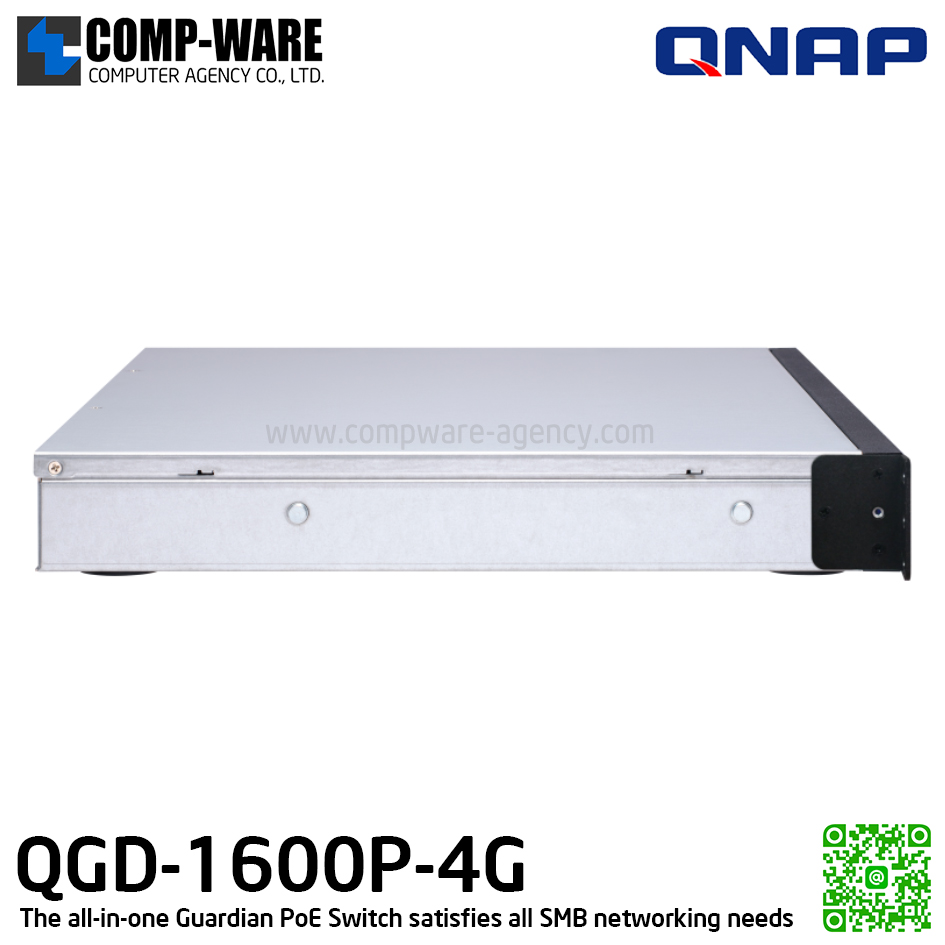 QNAP QGD-1600P-4G all-in-one Guardian PoE Switch satisfies all SMB networking / 2Year Warranty