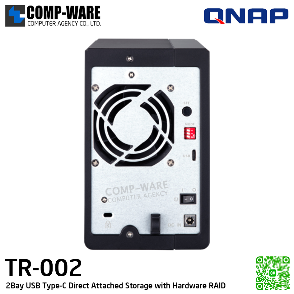 QNAP (Tower 2-Bay) TR-002 / 2 x 2.5"/3.5" SATA 6Gbps / 36W Adapter / 2Y Warranty / No HDD - Expansion Enclosure