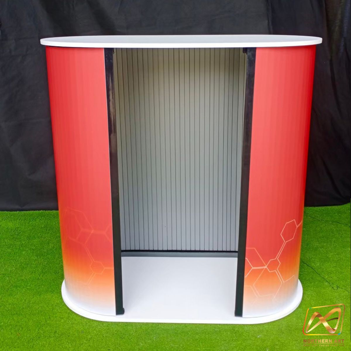 เคาน์เตอร์ออกบูธ ตรงมน TOP สีขาว ขนาด(W)80 x (D)40 x (H)93 cm. ถอดประกอบได้ เคลื่อนย้ายสะดวก