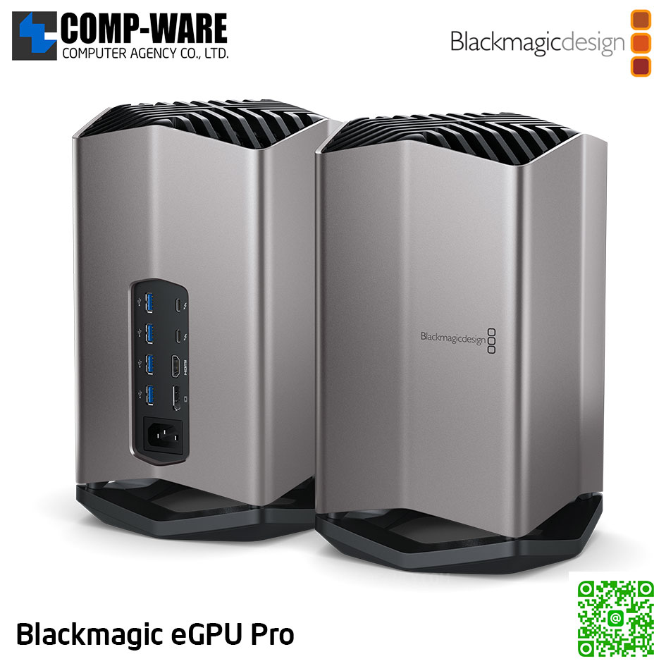 Blackmagic eGPU Pro workstation-class graphics performance on any Thunderbolt 3