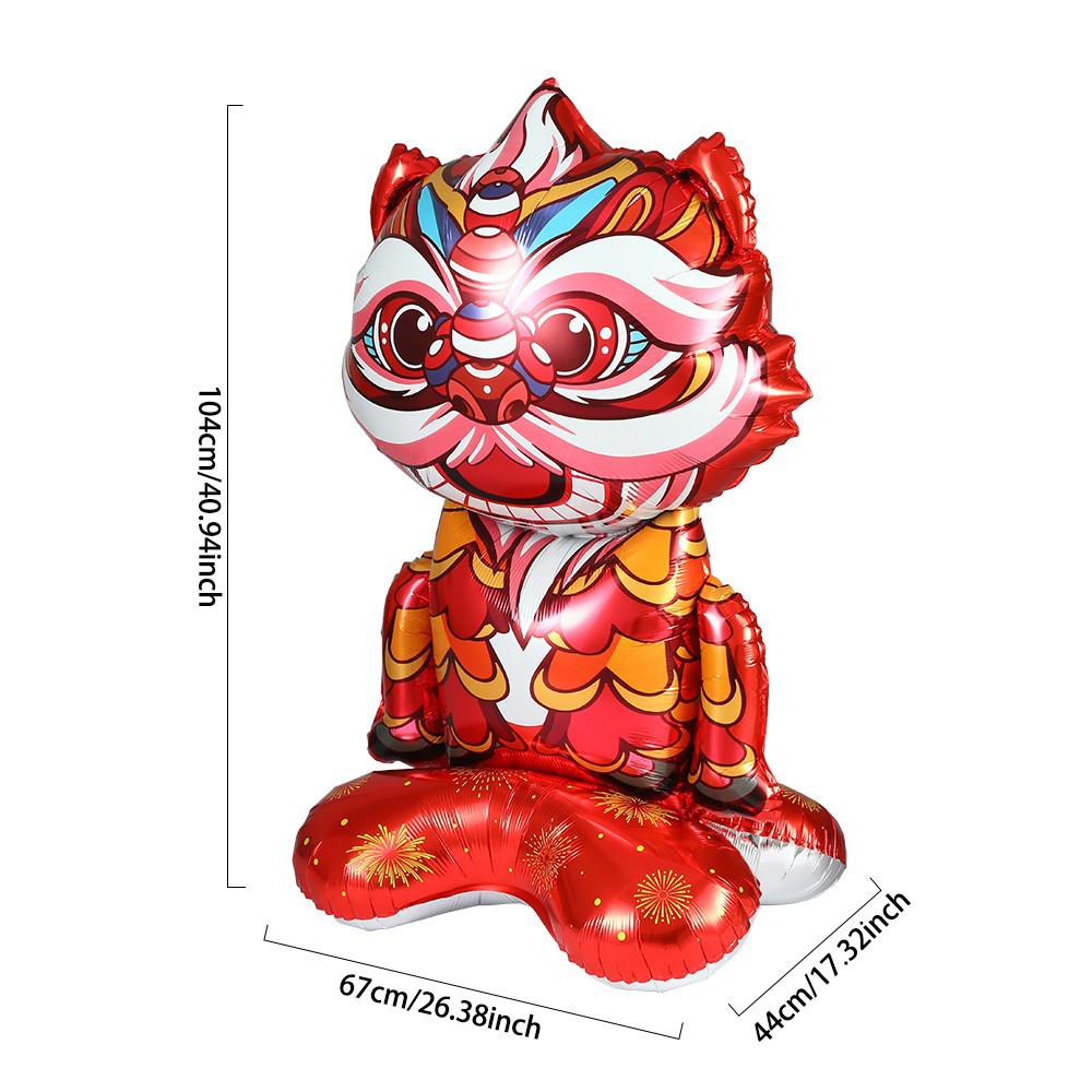 ลูกโป่งฟอยล์สิงโตตั้งพื้น แดง