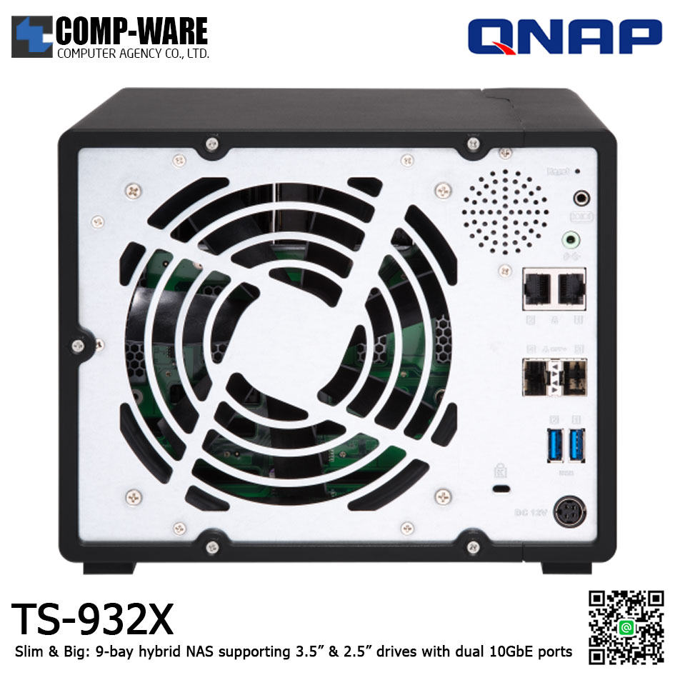 QNAP NAS (9-Bay) TS-932X (8GB RAM up to 16GB) Annapurna Labs Alpine AL-324 1.7GHz Quad Core , No HDD