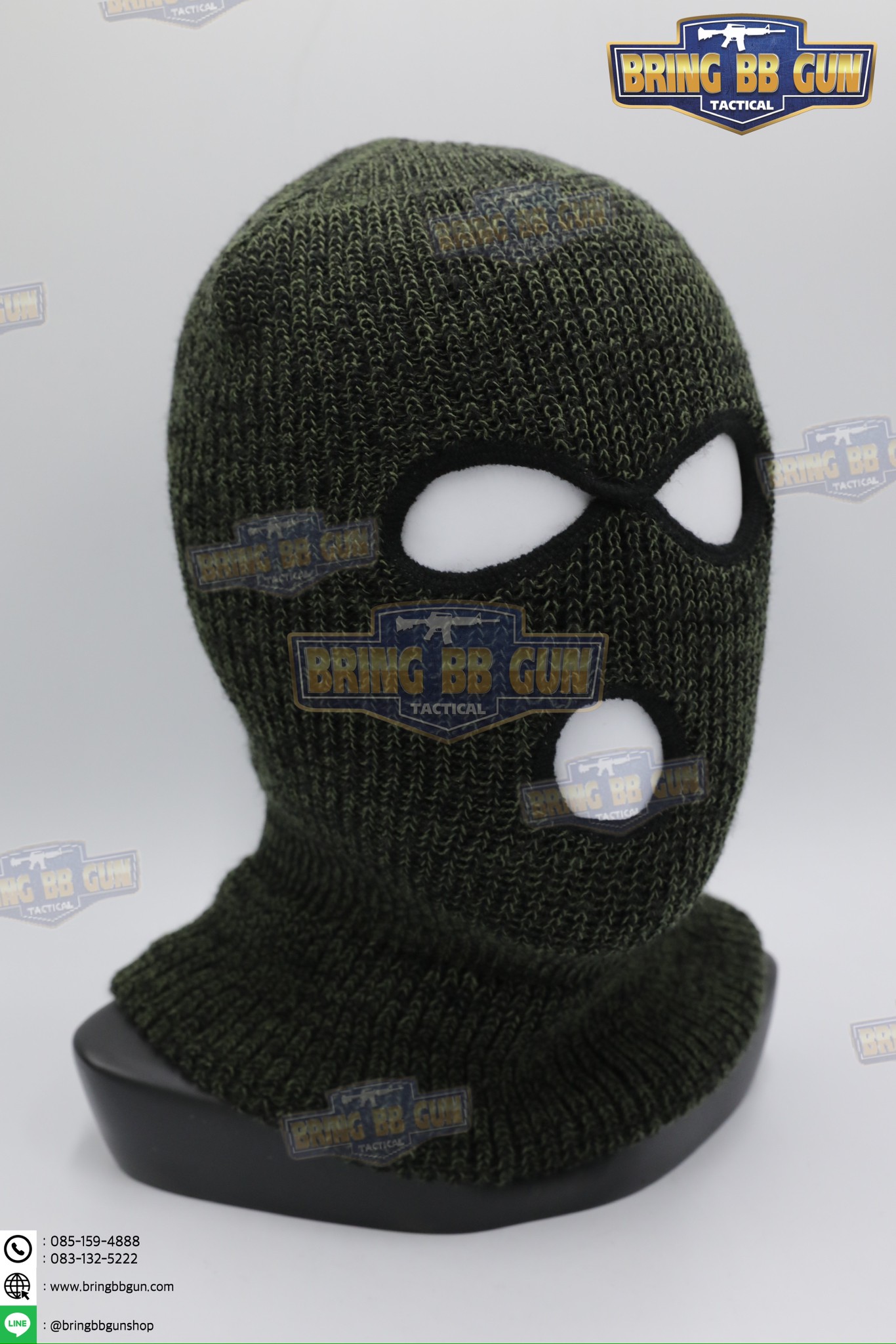 โม่งไหมพรม 3รู แบบผ้าหนา