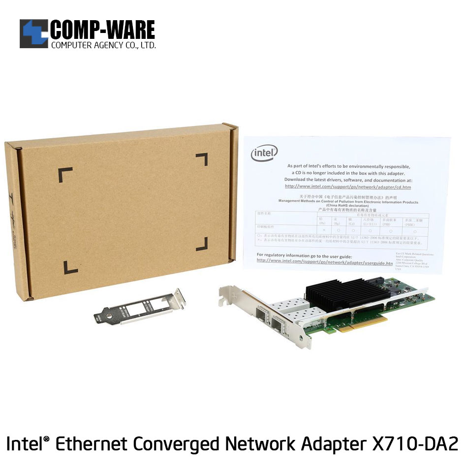 5 x Intel Ethernet Converged Network Adapter X710-DA2 (2-Port) SFP+DAC Connector รับประกัน 3ปี แบบBLK // สั่งซื้อขั้นต่ำ 5unit