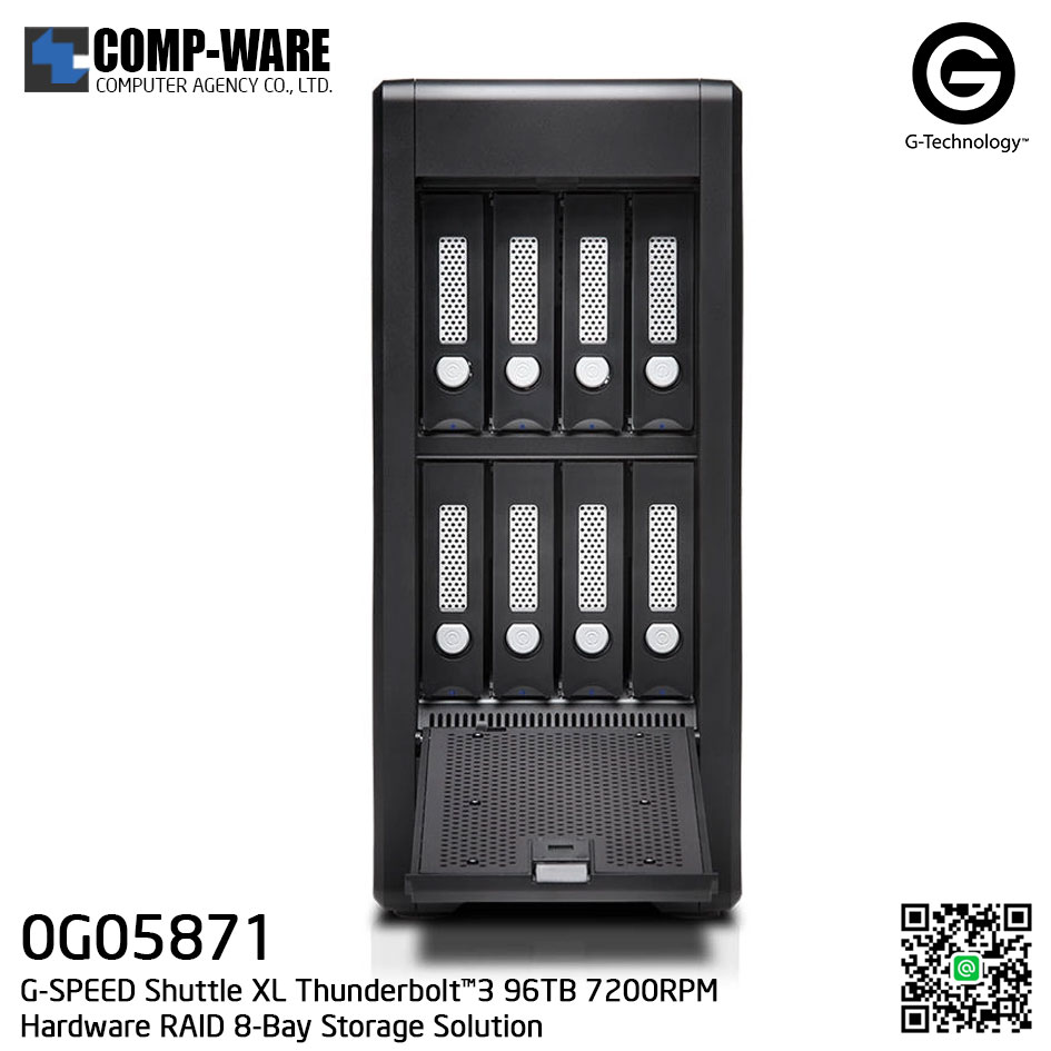 G-Technology G-SPEED Shuttle XL Thunderbolt™3 96TB 7200RPM Hardware RAID 8-Bay Storage Solution - 0G05871
