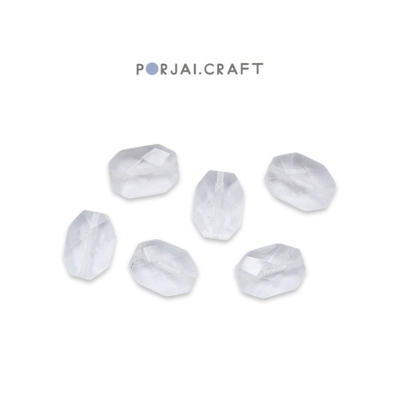 Clear Quartz Faceted Oval Beads ลูกปัดควอตซ์ใส 15mm