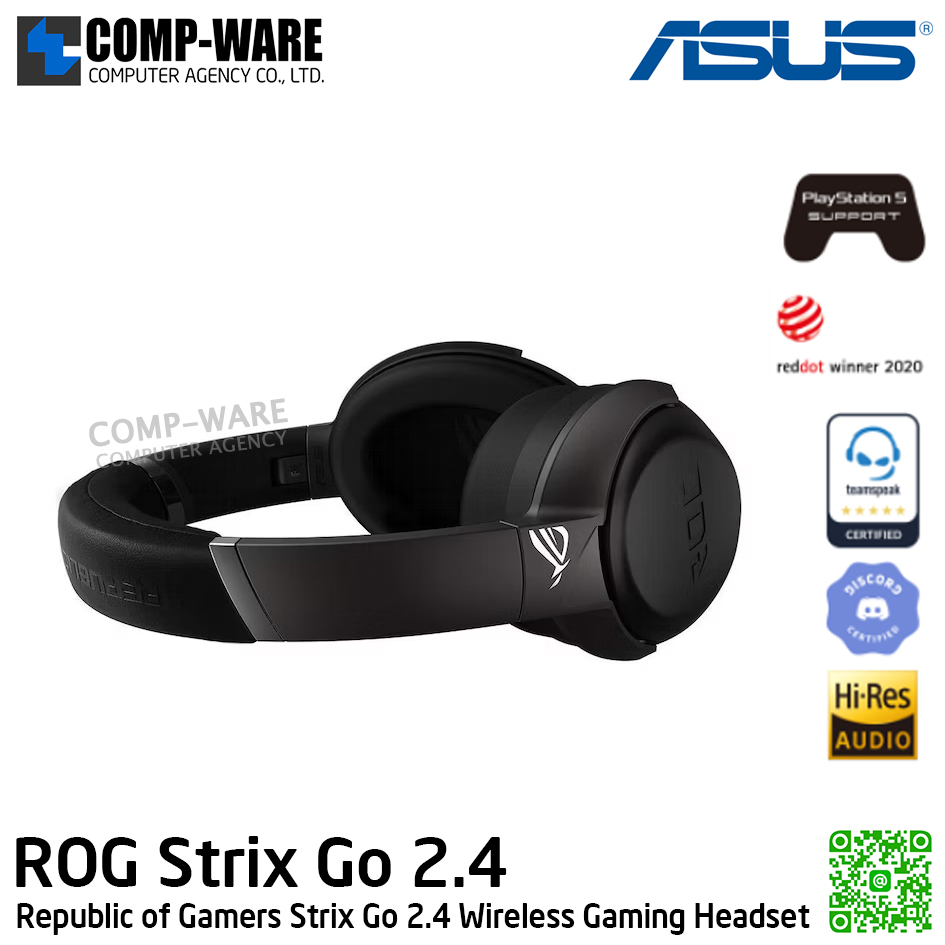 ASUS ROG Strix Go 2.4 Wireless Gaming Headset - 90YH01X1-B3UA00 - 2Y Warranty