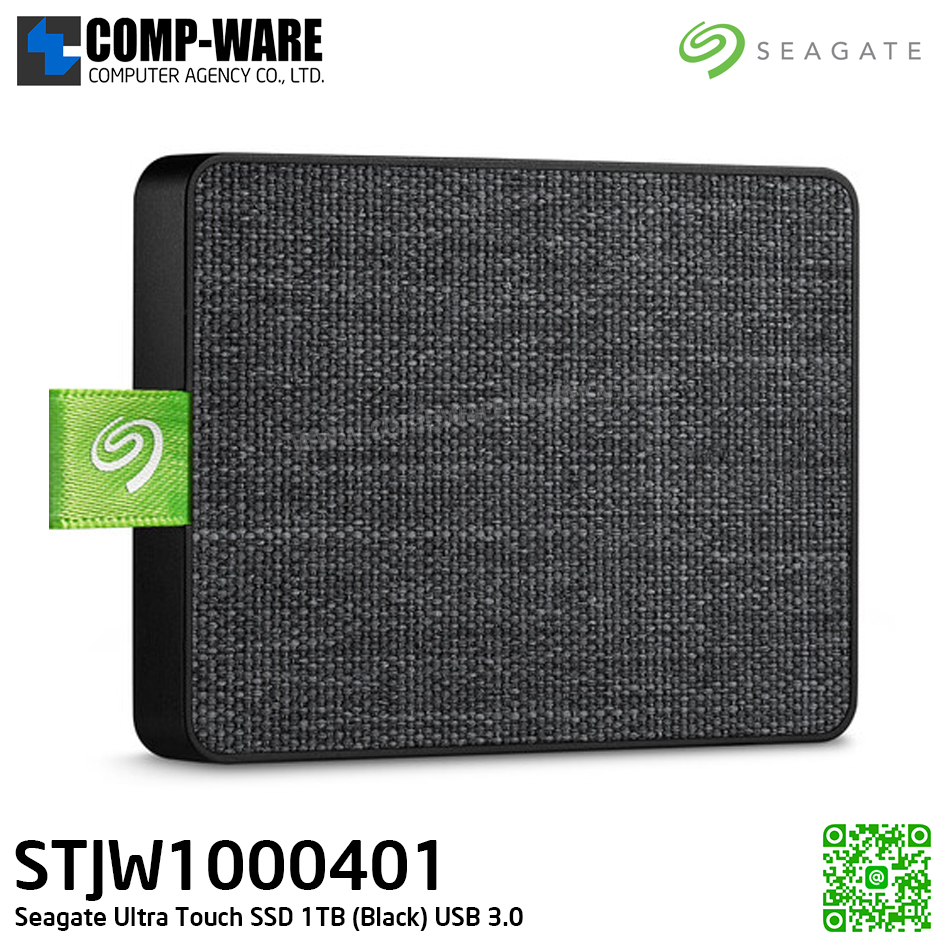 Seagate Ultra Touch SSD 1TB (Black) USB 3.0 Speed Up to 400MB/s **เนื้อสัมผัสเป็นผ้า** สามารถโอนถ่ายข้อมูลผ่านโทรศัพท์มือถือ Android (OTG) STJW1000401