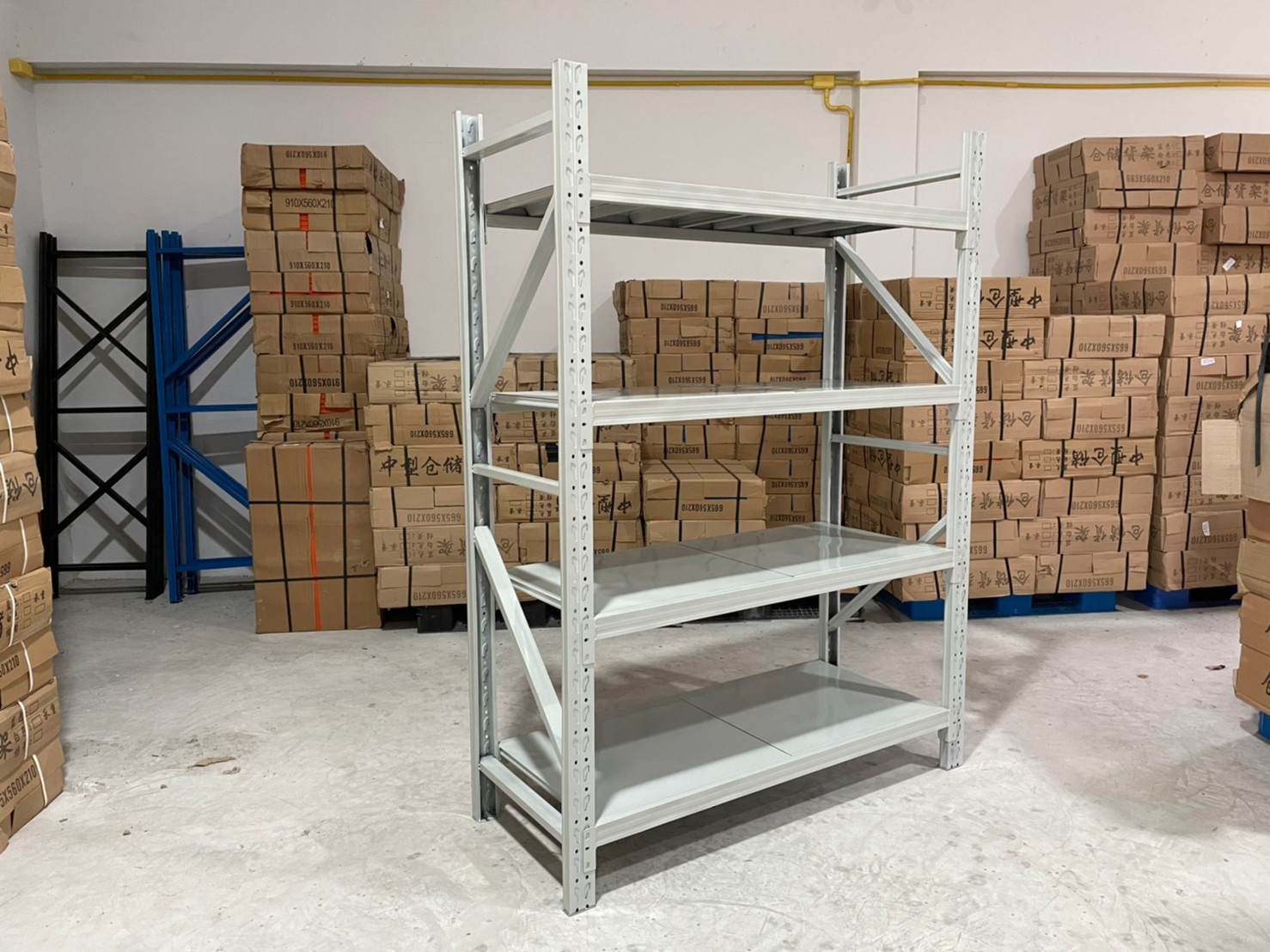 ชั้นวางเหล็ก Micro Rack W150 x D60 x H200 cm. สีขาว(อมเทา)