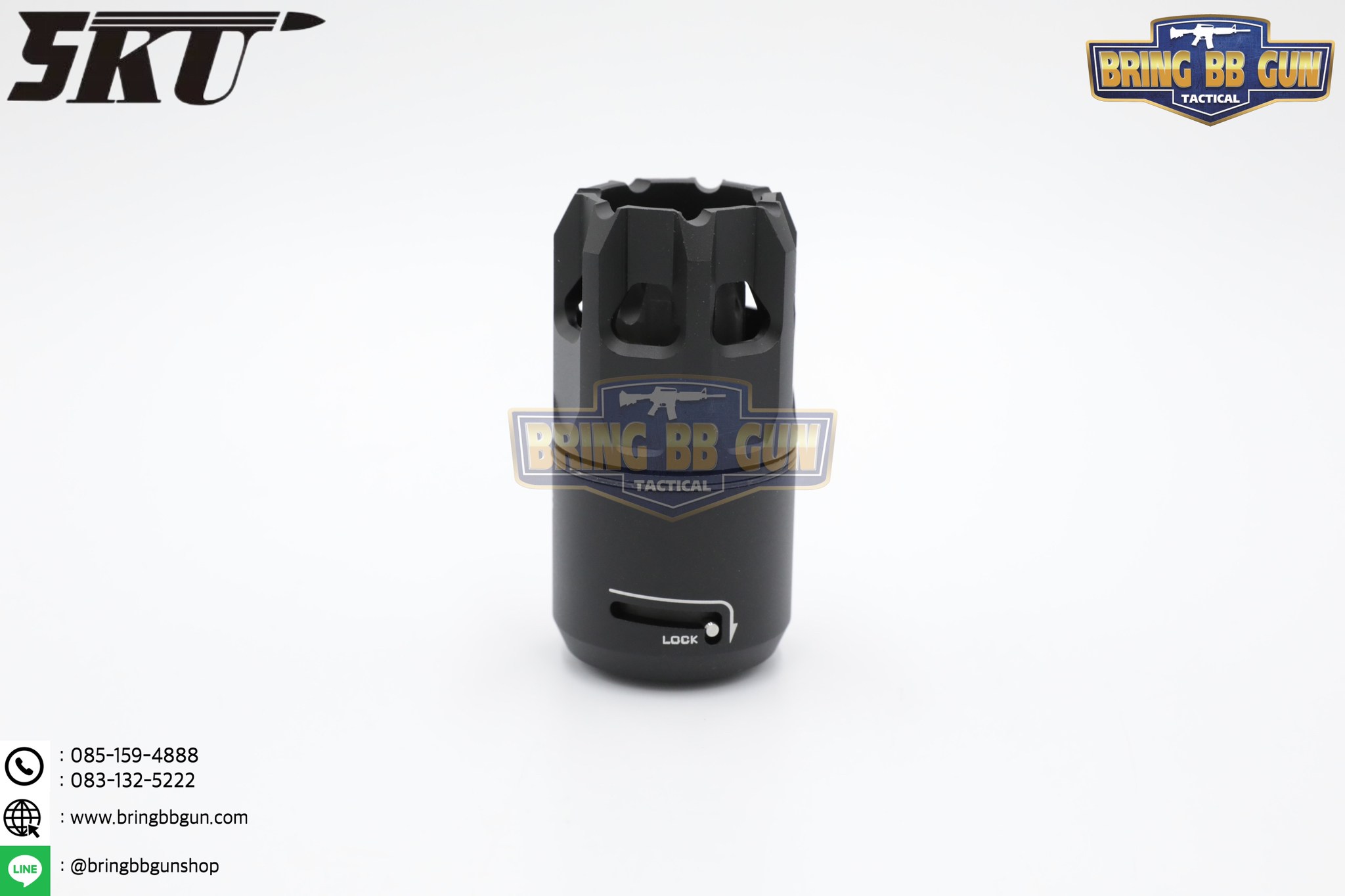 หัวคอม+ปลอกลดแสง Strike Industries ทรง Oppressor ยี่ห้อ 5KU (5KU Strike Industries Oppressor (Blast Shield) with King Comp Flash Hider) (Oppressor + King Comp Flash Hider)