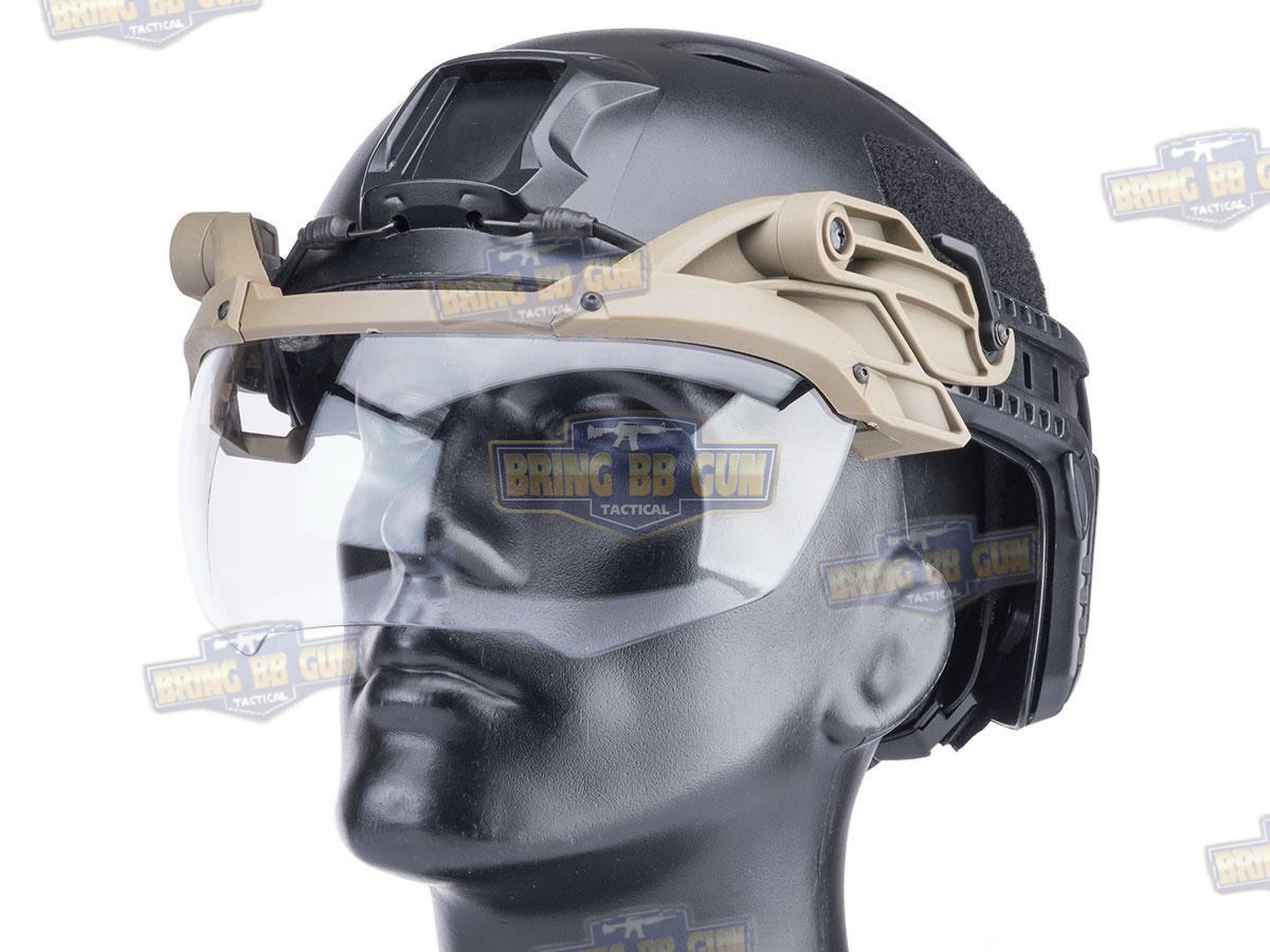 ชิวหน้าหมวก Fast (กระบังลม)สำหรับหมวกกันน็อคยุทธวิธีแบบปรับได้ (Visor - FAST) (FAST Helmet Visor) (Flip Goggles for Tactical Helmet)