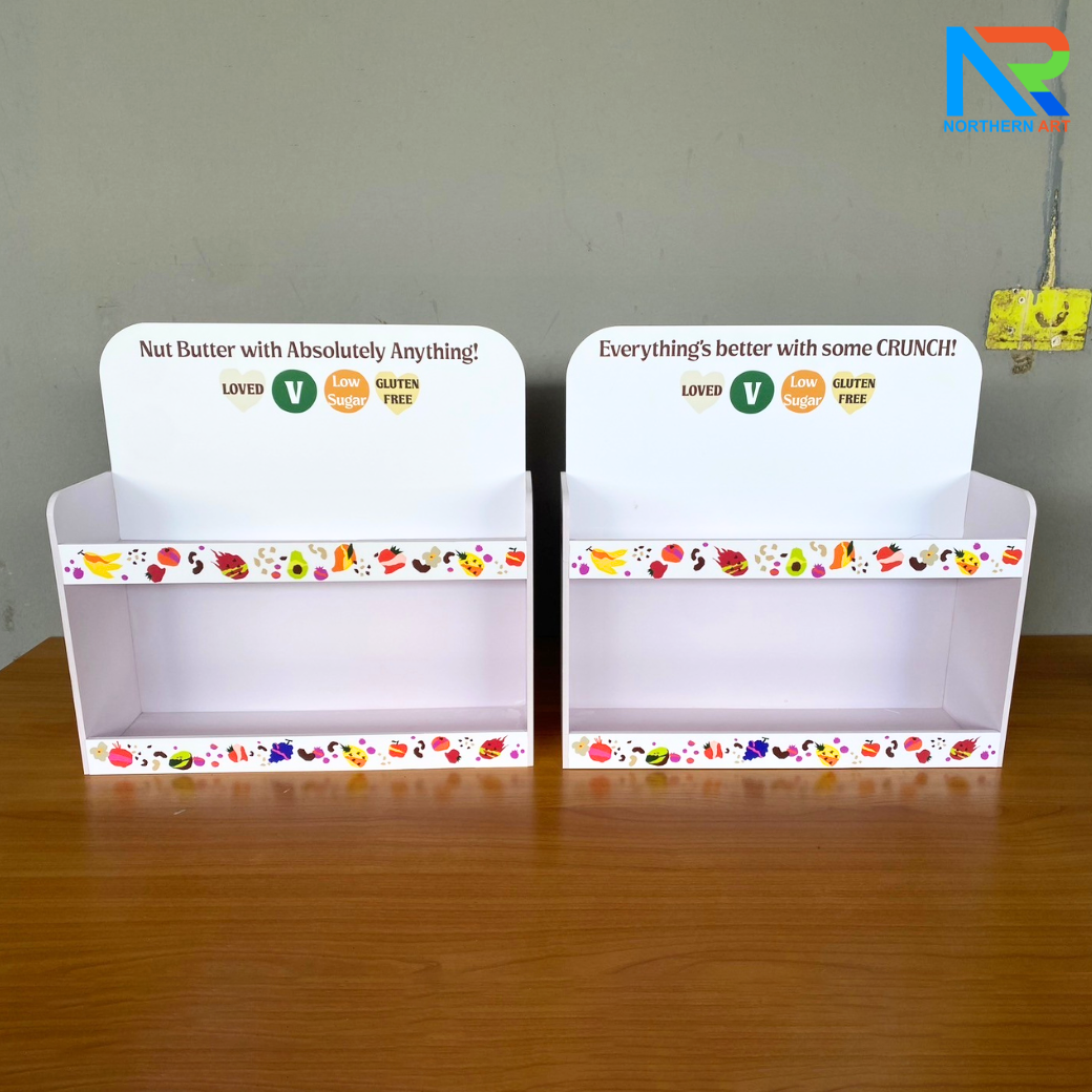 ชั้นวางสินค้าตั้งโต๊ะ TB18 แบบ 2 ชั้น ขนาด (W)40 x (D)12 x (H)40 cm.วัสดุพลาสวูดหนา 5 มม.