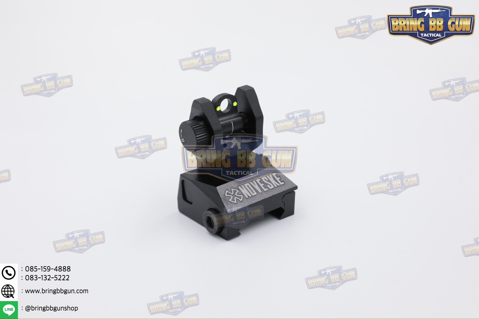 ศูนย์หน้า-หลังพับได้แบบโลหะ รุ่น ศูนย์เล็งเรืองแสง ทรง Noveske