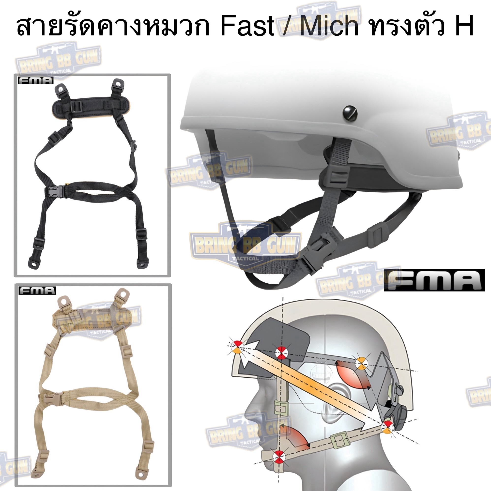 สายรัดคาง ยี่ห้อ FMA รุ่น ทรงตัว H