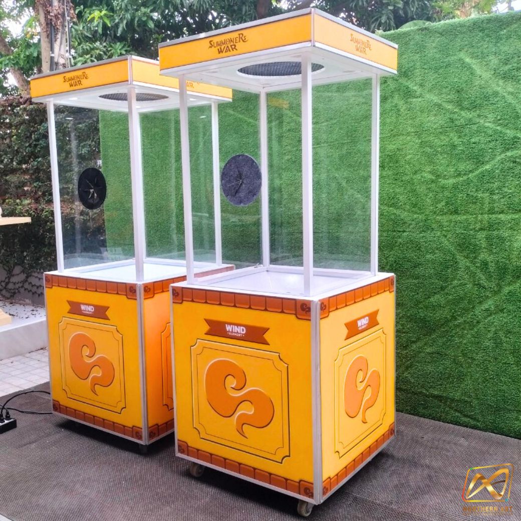 เกมส์ตู้ลม ตู้ลมจับรางวัล (W)70 x (L)70 X (H)185 cm. พร้อมงานพิมพ์ ไม่รวมลุกบอลโฟม