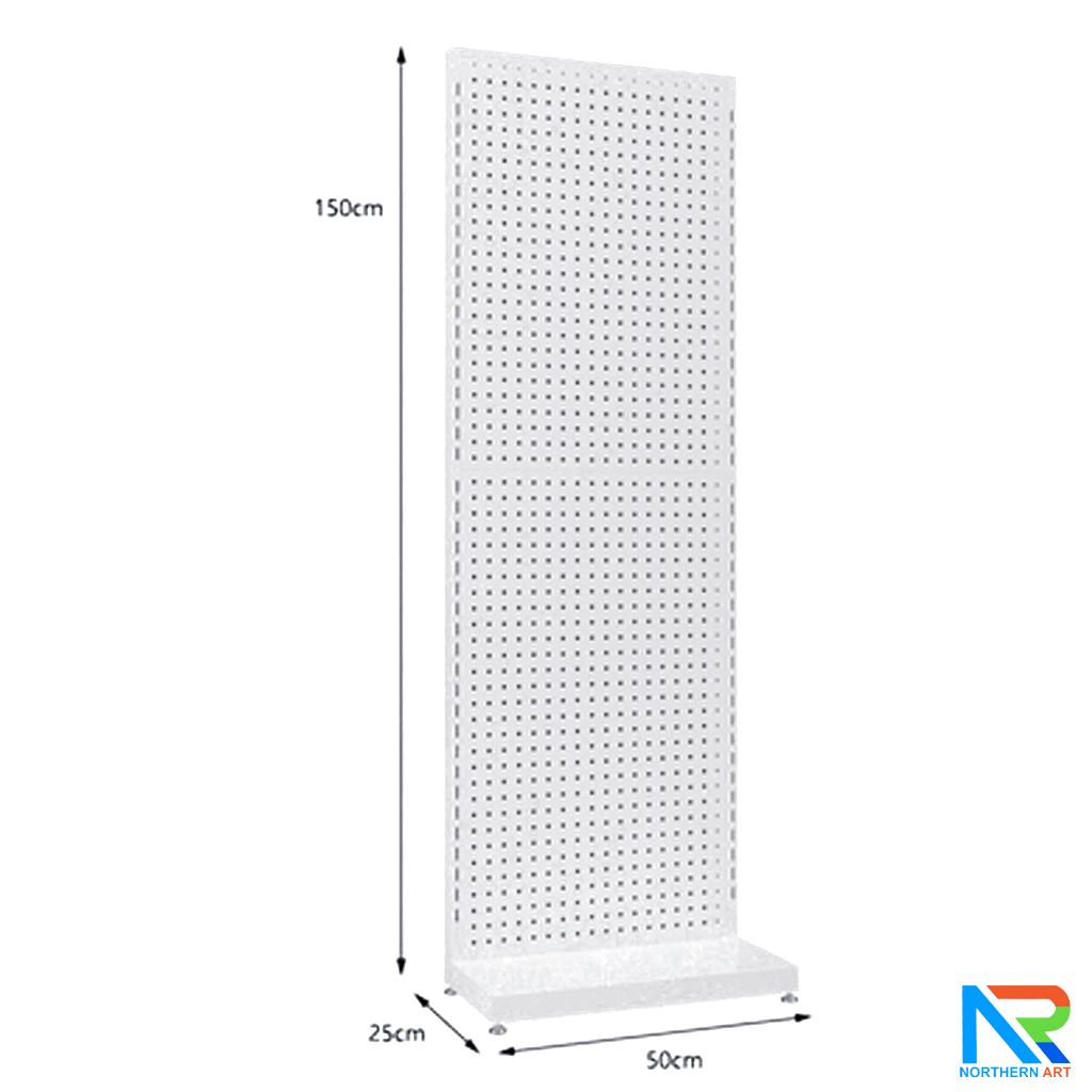 เช่าชั้นวางสินค้าเหล็ก ขนาด(W)50 x (D)25 x(H)150 cm. สีขาว ปรับจำนวนชั้นและขอแขวนได้ตามความต้องการ