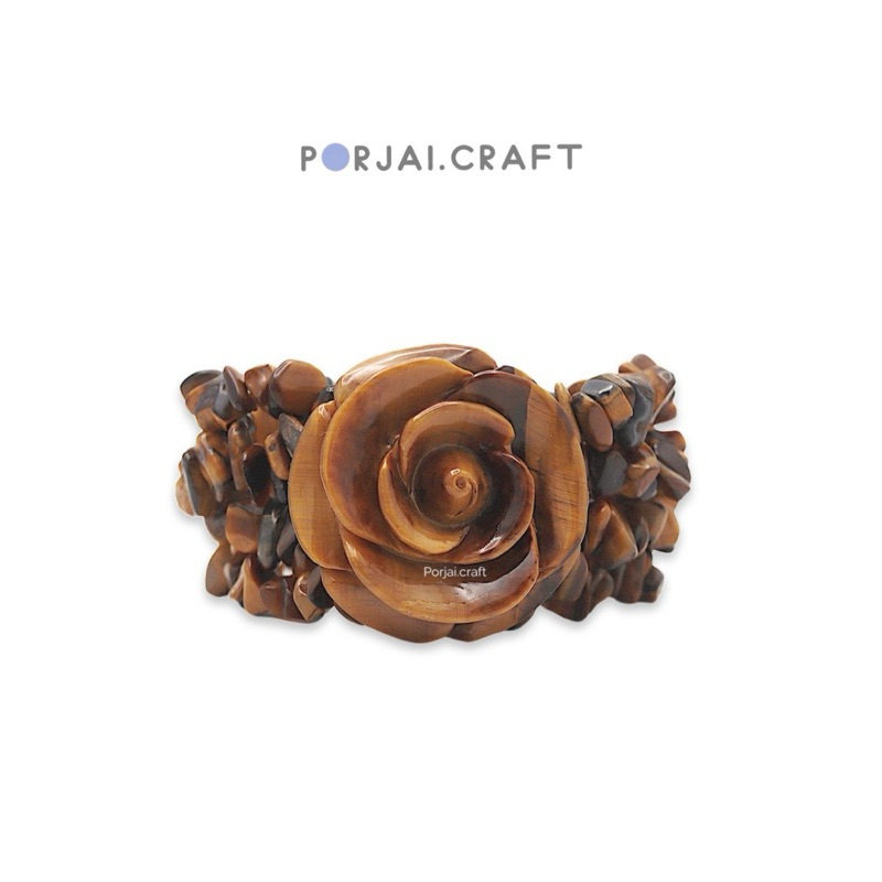 Yellow Tiger Eye Rose Bracelet สร้อยข้อมือไทเกอร์อายดอกกุหลาบ