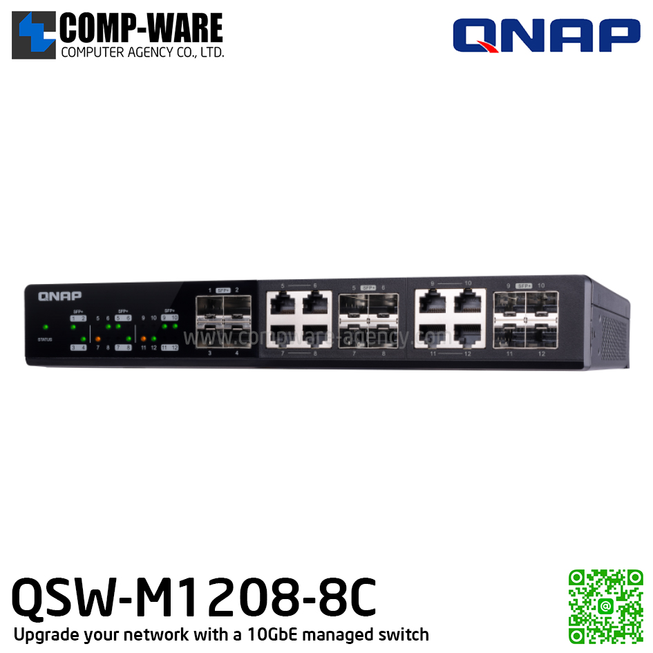 QNAP QSW-M1208-8C Upgrade your network with a 10GbE managed switch