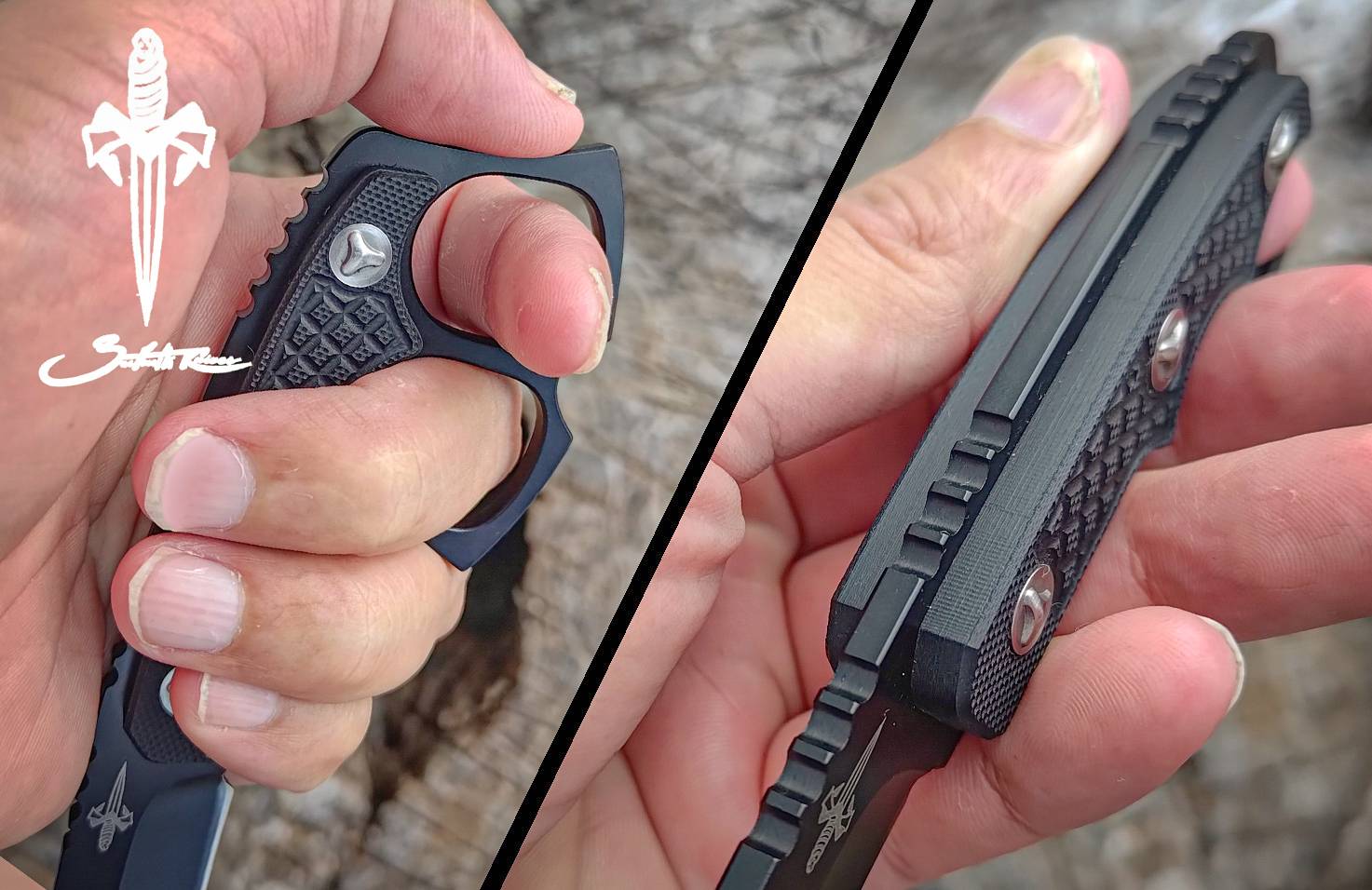 มีดใบตาย Combat Assassin มีดลูกครึ่งไฮบริด ผสมกันระหว่างมีดคารัมบิต และ มีดใบตาย ด้ามจับทำจาก G10 เนื้อหนา ขึ้นลายกันลื่น ยึดด้วยน็อตพิเศษ 3 จุดแข็งแรง มาพร้อมซอง Kydex ติดตั้ง Tek-lock เวอร์ชั่น 2 แบบSpecial สวยดุดัน คุ้มค่ามาก