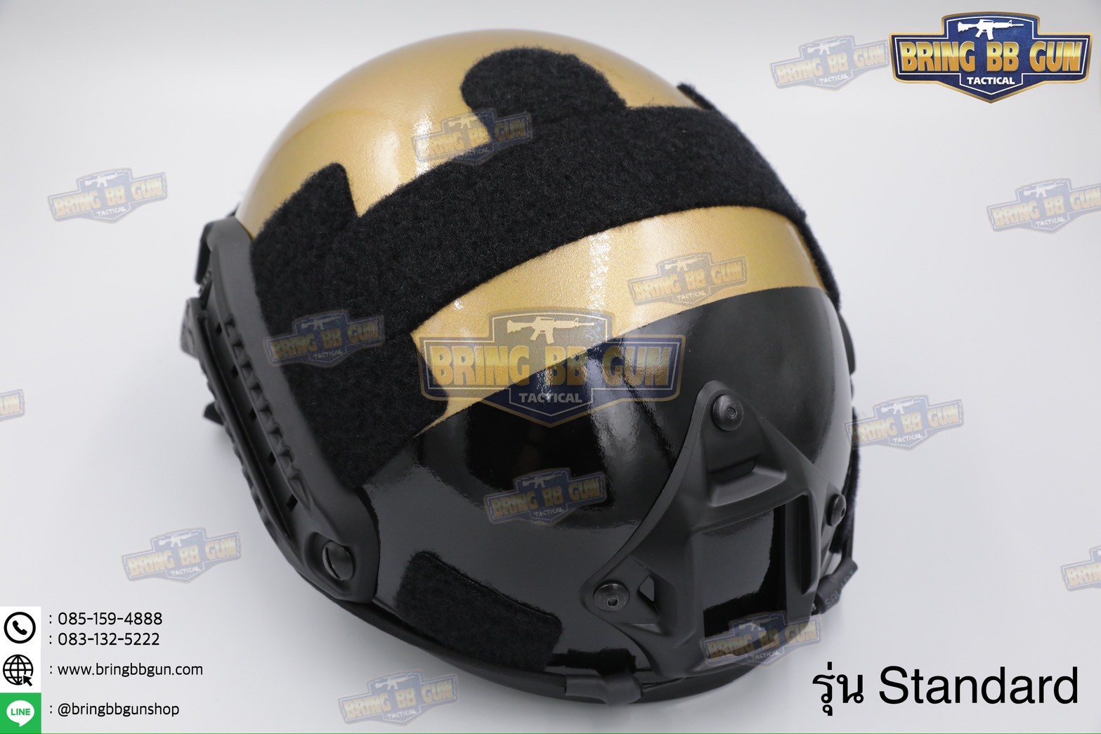 หมวกสายตรวจทรง Fast (หมวกฟาส) หมวกฟาส สีทอง-ดำ (Fast Helmet)