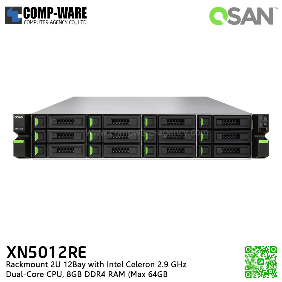 QSAN (12 Bays) XCubeNAS XN5012RE (8GB RAM) Rackmount 2U NAS Storage , No HDD