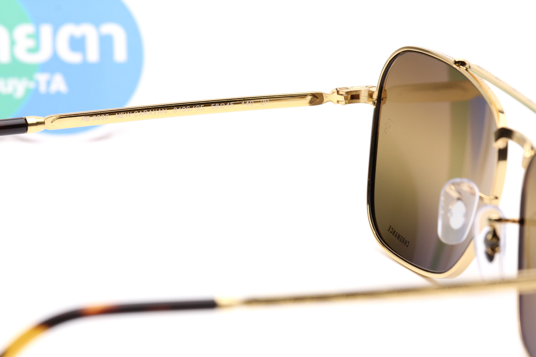 RayBan New Caravan RB3636 9196G5 Chromance Polarized Lens