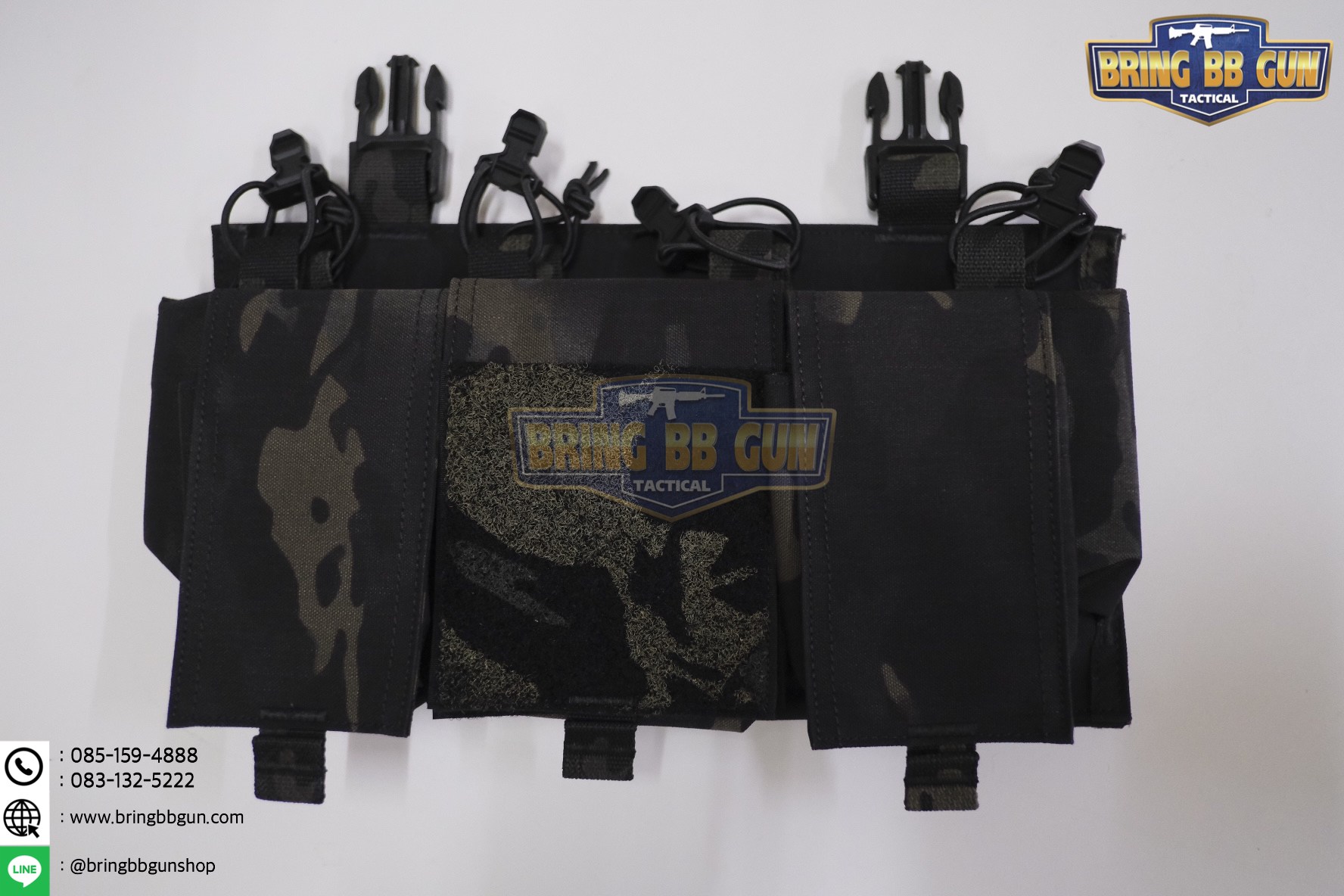 เพ้าแม็กกาซีน 5.56 แบบ4ช่อง ติดเสื้อเกราะ/เสื้อเวส (5.56 Quadruple mag plate) (Velcro Front Panel)