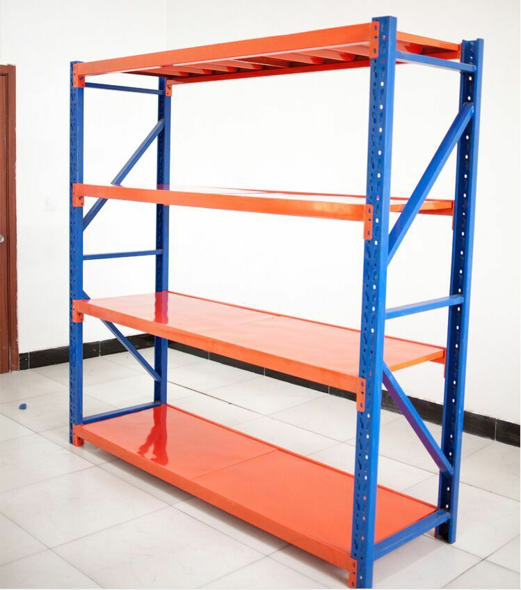 Micro Rack Quadruple (ชั้น4ล็อก) 800x200x60cm. สีทูโทน ส้มน้ำเงิน