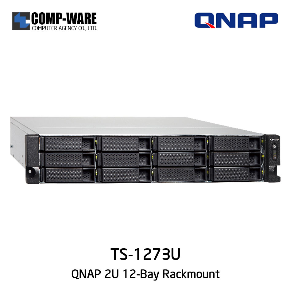QNAP NAS (2U 12-Bay) TS-1273U (64GB RAM) Single Power Supply