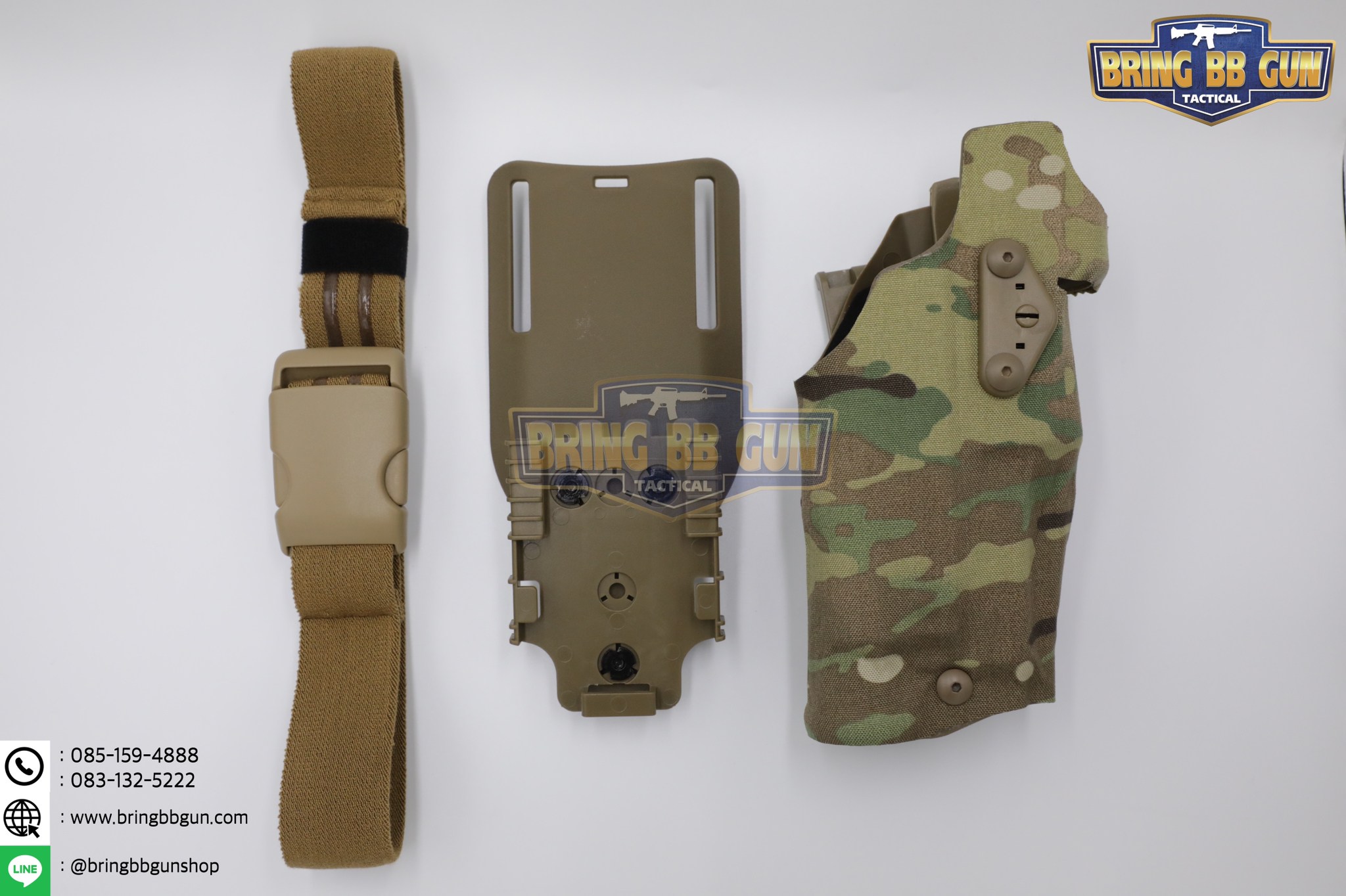 ซองปืนพกนอกปลดนิ้วโป้ง สำหรับGlock และ ไฟฉาย (Glock 17 + X300) ◼ มือขวา ◼