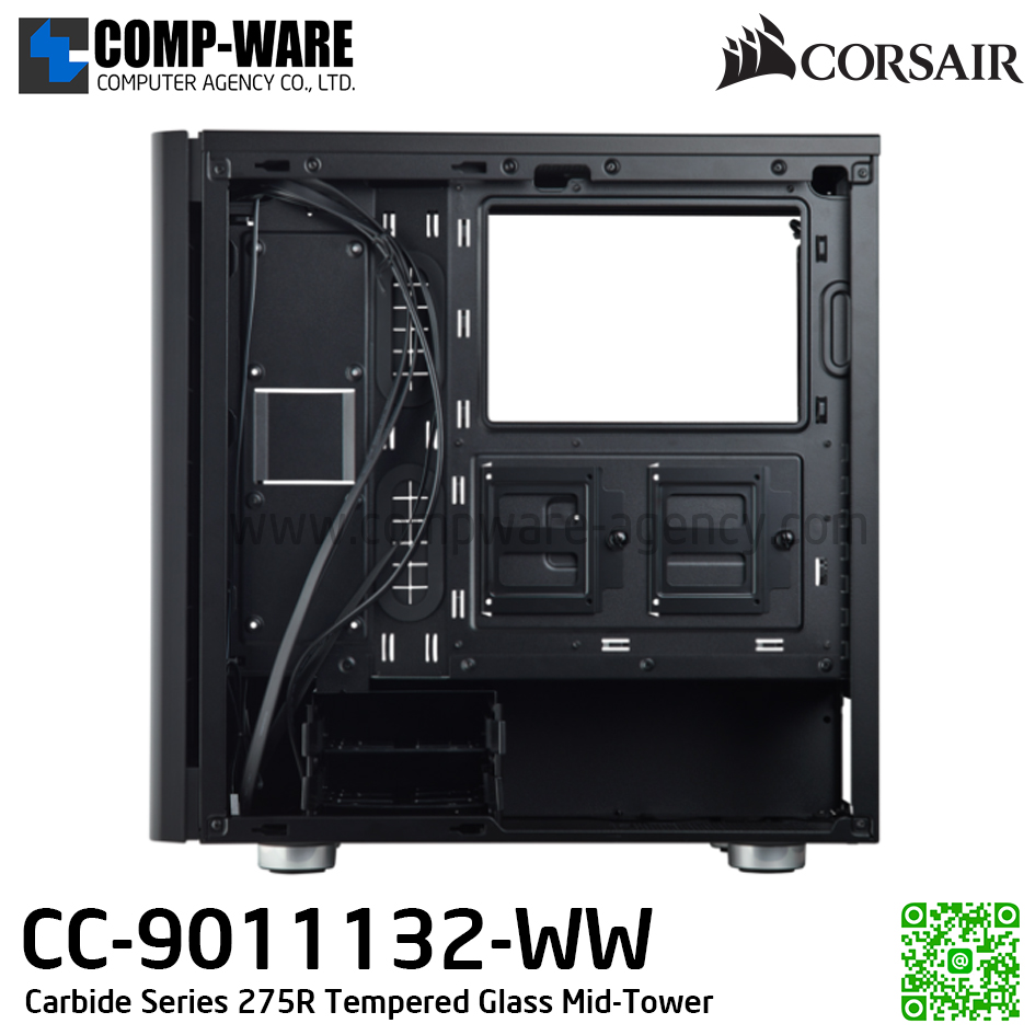 CORSAIR Carbide Series 275R Tempered Glass Mid-Tower Gaming Case Black - 275R-BK (CC-9011132-WW) เคสเปล่า
