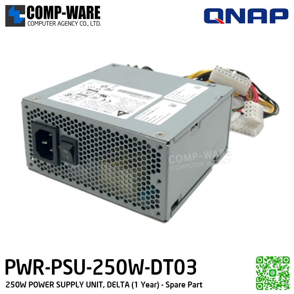 QNAP PWR-PSU-250W-DT03 250W POWER SUPPLY UNIT, DELTA (1 Year) - Spare Part